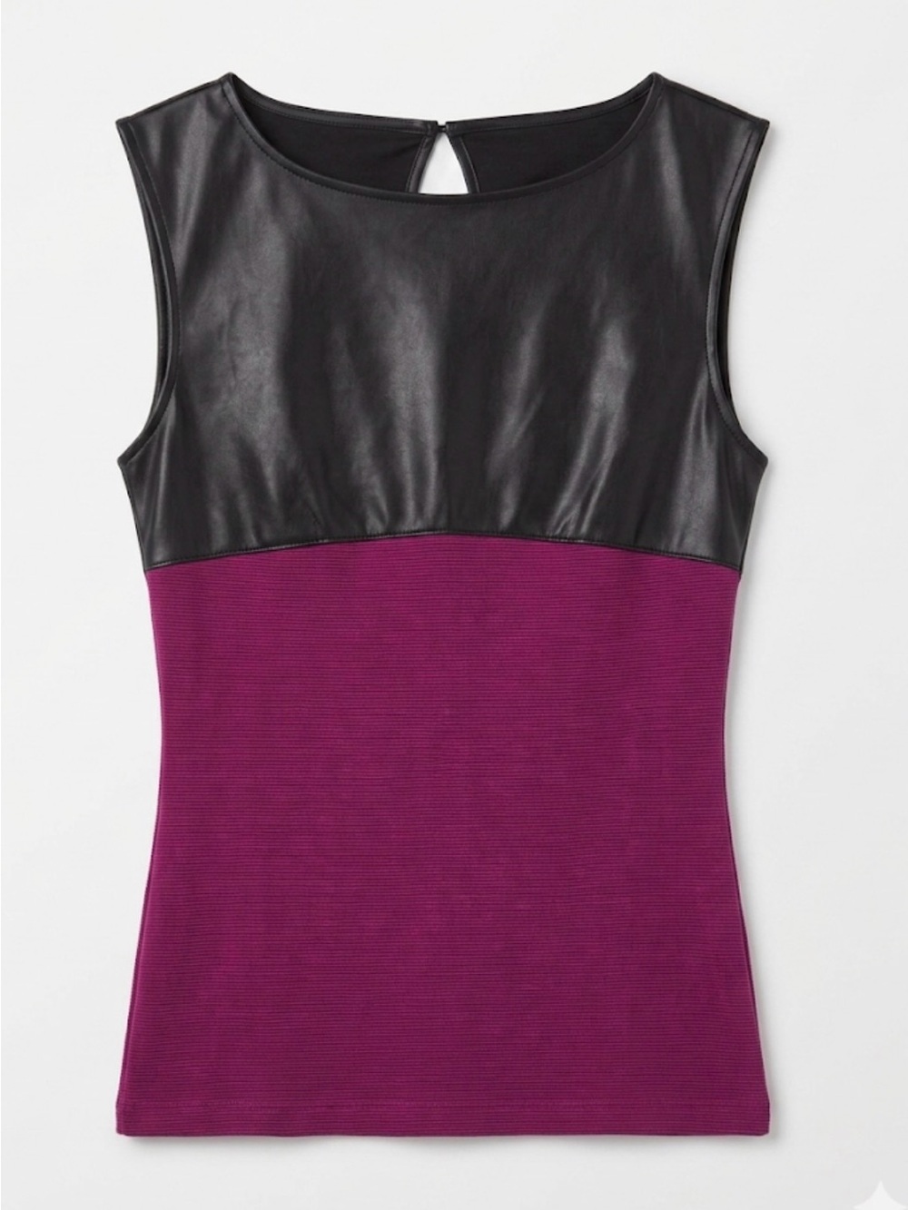 bebe Black & Berry Sleeveless Colorblock Top